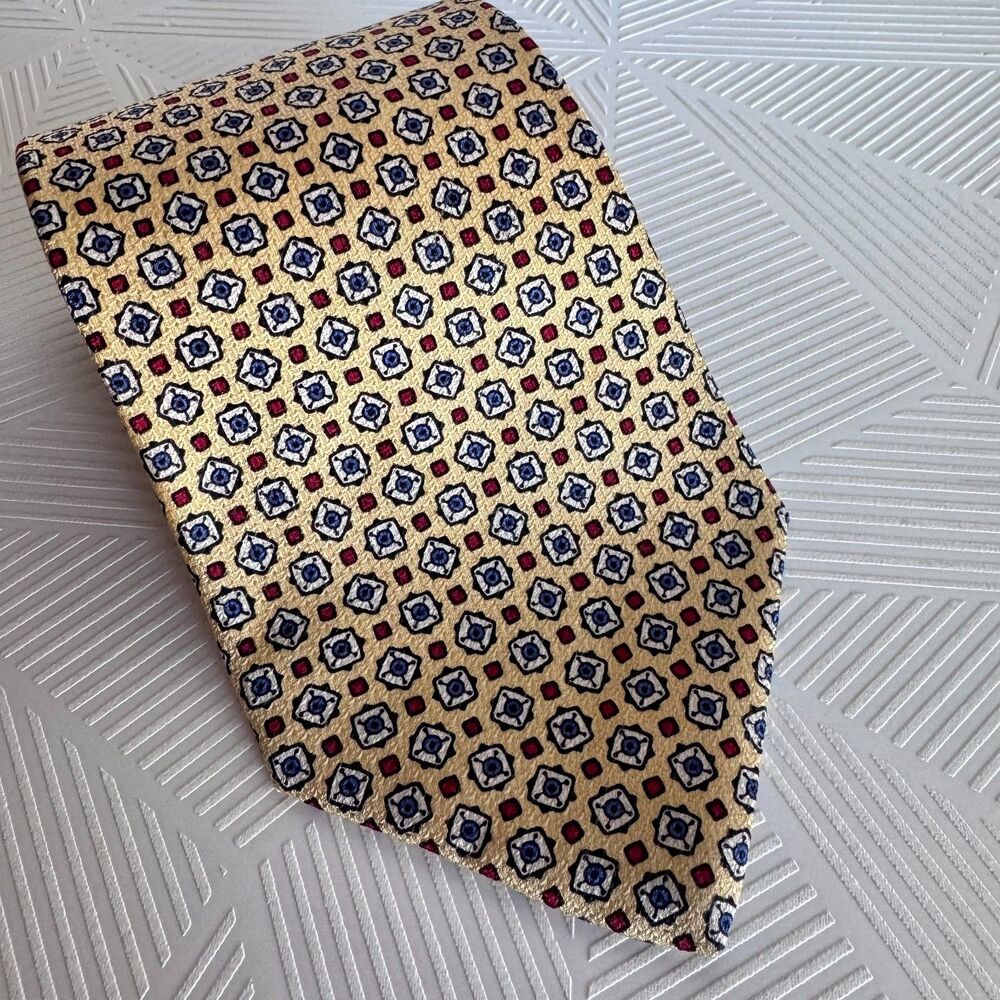 Lauren Ralph Lauren Men’s Tie 100% Silk Necktie Hand Finished Geometric USA Made